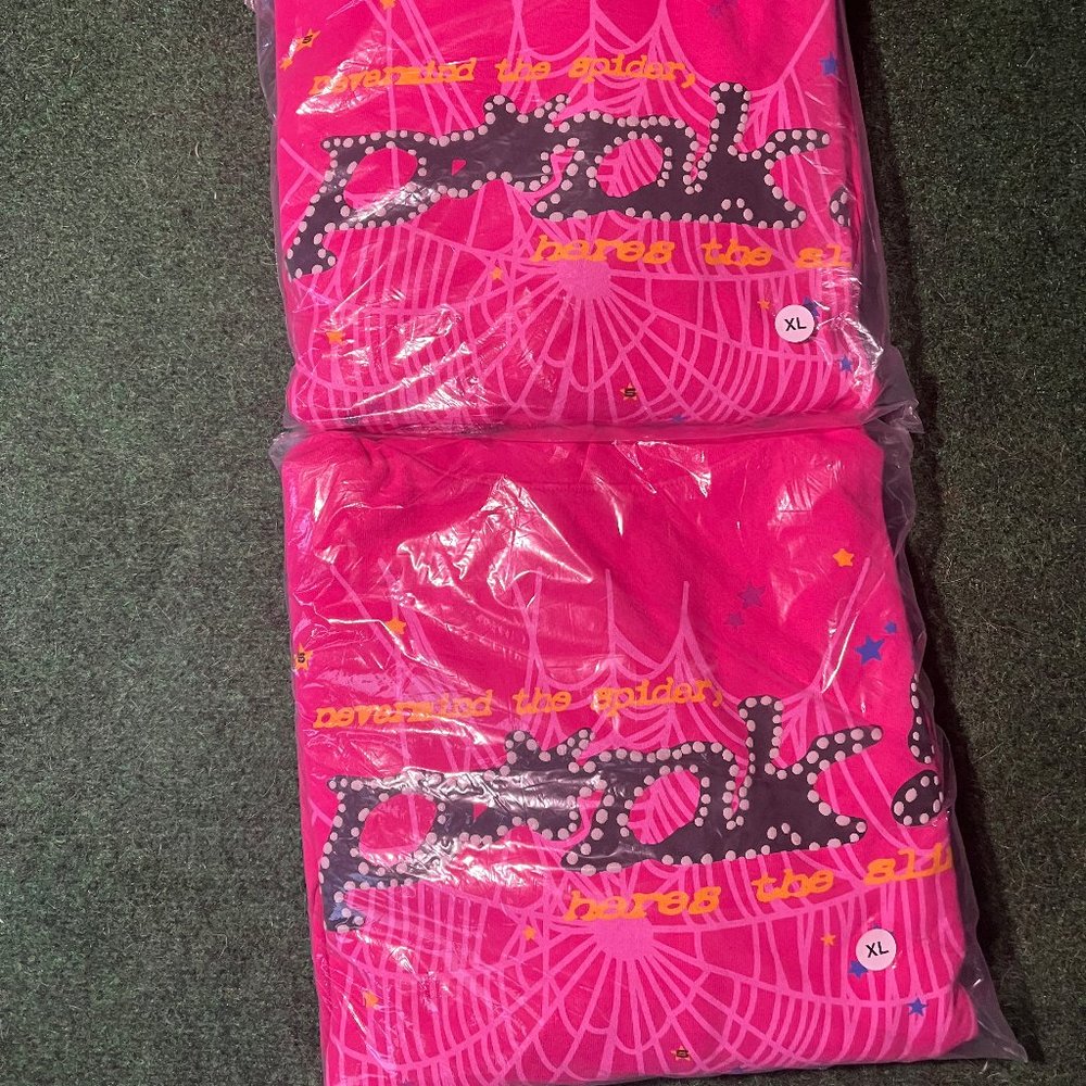 Pink Sp5der Hoodie Size XL